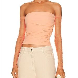 Helmut Lang Sheer Sleeve Top